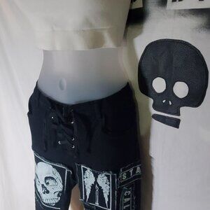 Signature8 Black Stretch Jeans with Patches Sz Large